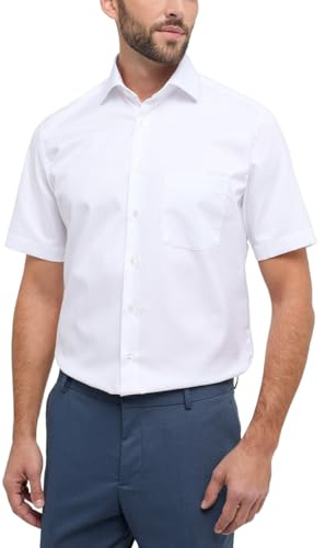 eterna Half Sleeve Shirt MODERN FIT Cover Shirt Twill White Uni Hemd,