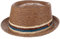 Mayser Gareth Pork Pie Strohhut Pork-Pie-Hut Sonnenhut Sommerhut Porkpie Herren - Made in The EU Sommer Frühling-Sommer - XL (60-61 cm) braun