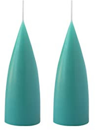 Kunstindustrien® Stumpenkerzen, Hergestellt in Dänemark, 43 Farben verfügbar, Kegel Kerze, Durchgefärbte Stumpenkerze lange Brenndauer von 15 Stunden, Kerzen Deko, 2 Stück, 6,5 x 16cm (Türkis)
