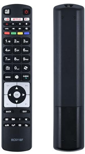 GOUYESHO Suitable for Hitachi TV RC5118F Remote Control, Compatible With Digihome Alba Polaroid Finlux RC5118 24HB11J65U 32HB16J61U 32HB16J61U With Youtube NETFLIX Button