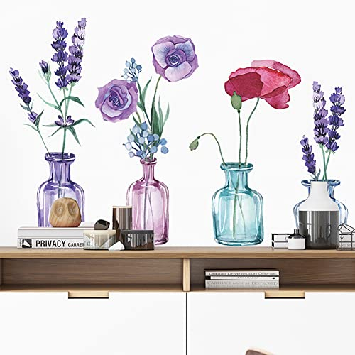 Fliesenaufkleber FX-D232 Color Vase Lavendel Deko Wandaufkleber (Bestellhinweis separat + Perlenstick)