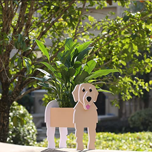 Fitcho Golden Retriever Dog Planter Pot for Garden Decoration - Flower Container Holder for Outdoor Small Plants