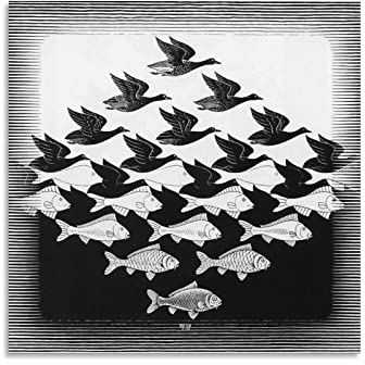 M.C. Escher Malerei Kunstposter Bild Druck Wandkunst Poster Gemälde Leinwand Poster Kunstwerke Raum Ästhetik 30 x 30 cm