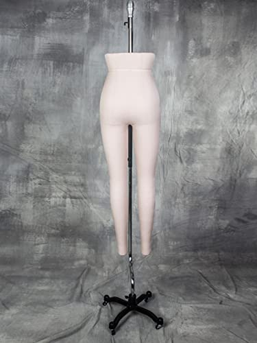 Weibliche Plus-Size-Bein-Schaufensterpuppe mit Rädern, feststeckbarer halber Nähpuppen-Körpertorso aus Schaumstoff für Kleidung/Hosen/Hose/Jeans, verstellbare Höhe 150–190 cm (Size : M)