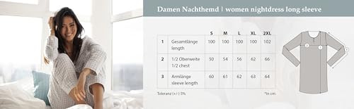 Zeitlos Thermo Nachthemd Blüten Kragen Damen Langarm Durchgehende Knopfleiste, Farbe:Flieder, Größe:XL