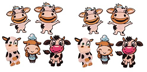 Toyvian 10stücke Kühe Form Stickerei Patches Zum Aufnähen Kleidung Niedliche Tiermotive Für Kreative Dekoration Und Reparatur Von Kinderbekleidung Zufälliger Stil