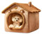 ALLSOPETS Hundehütte Indoor Faltbares Katzenhöhlenbett Warmes und Gemütliches Hundebett mit Abnehmbarem Kissen Bequemes Haustierbett für Hunde Katzen Welpen Kätzchen (Braun, M)