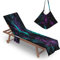 Surwin Ölgemälde Schonbezug Für Gartenliege Sommer Strandliegenauflage Frottee Liegenauflage Stuhl Strandtuch Sun Lounger Bezug mit Tasche Sporthandtuch für Garten Schwimmen (75x210cm,Klassisch)