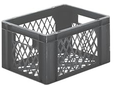 Kaiser + Kraft Euro-Format-Stapelbehälter | Wände und Boden durchbrochen, LxBxH 400 x 300 x 210 mm, grau, VE 5 Stk
