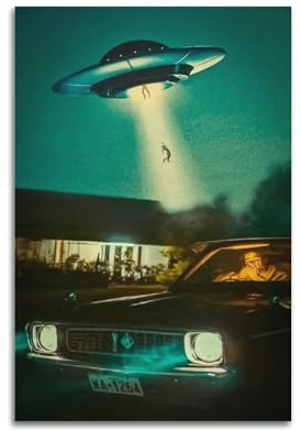 Terp UFO-Poster, Wandkunst, Filme und Musik, Poster, Geschenk für Freunde, Schlafzimmer, Wohnzimmer, Dekoration, modern, ästhetisch, 30 x 45 cm, ungerahmt