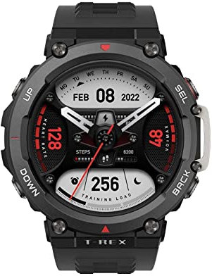 ASVILL New T-Rex2 Outdoor Smartwatch 150+Built-in Sports Modes 24-day Battery Life Smart Watch For Android IOS Men Intelligent Watch(A,Ember Black)