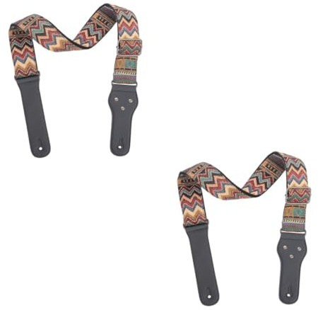 Abaodam 2 Stk Gitarrengurt Schultergurt mit Nieten Kissen mit dem Gesicht nach unten Uhrenarmband aus Leder Verstellbarer Riemen Schlinge für E-Gitarre Schulterriemen Böhmen Komponente