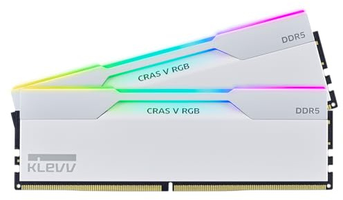KLEVV CRAS V RGB DDR5 32GB (2x16GB) 6000MHz CL30 A-Die 1.35V Gaming Desktop Ram Memory XMP 3.0 / AMD Expo Ready - White (KD5AGUA80-60A300J)