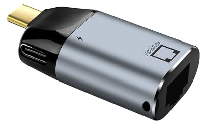 SinLoon Adattatore Ethernet Gigabit USB-C RJ45 a USB C Convertitore porta Ethernet con porta di ricarica PD Type-C 100 W per computer, tablet e altri dispositivi