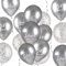 BETESSIN 24 Stück Silberhochzeit Luftballons in 3 Stilen - Silber Metallic, Zahl 25 und Konfetti-Ballons für 25. Jubiläum, Geburtstag, Silberhochzeit Deko