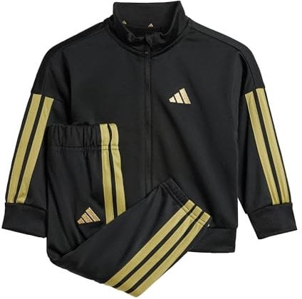 adidas Unisex Baby ESSENTIALS CLIMACOOL TRACKSUIT, Black/Gold Metallic, 12-18 Months