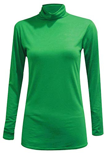 Shop Nova® Polo Neck Jumper Tops Long Sleeve Ladies Roll Turtle Neck Plain Knitted Pullover Sweatshirt for Women Stretch Lightweight Sweater Top UK Size 8 to 24 (Jade Green, 26)