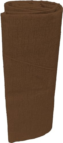 Tagesdecke und Sofaüberwurf Grande Foulard Art Sunny aus dickem und strapazierfähigem Polyester-Baumwollgewebe, einfarbig und meliert, maschinenwaschbar für Mehrzweckgebrauch (Dunkelbraun, 170 x 270