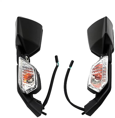 BLNETU Motorradspiegel Motorradspiegel Für Kawasaki ZX6R 2005–2008 ZX10R 2004–2011 Motorrad-Lenkerend-Rückspiegel Mit Integrierten Blinkern Motorradspiegel