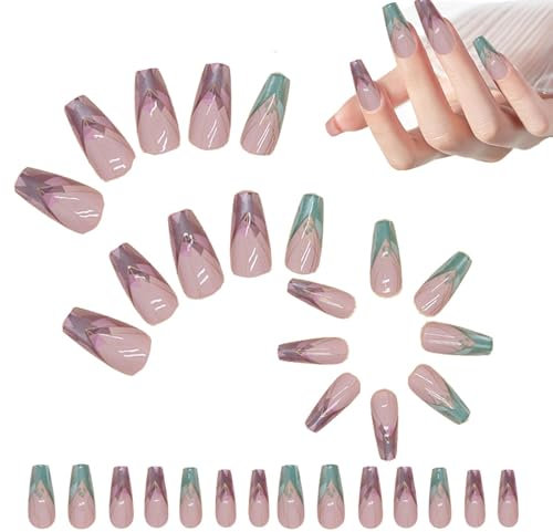 Pressing on false nails, cute press on nails, press on nail set multi-purpose irregular false nails, 24 cute user-friendly fake nails, supplies for holiday, dating, birthday party