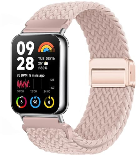 Issinlky Bracelet tressé nylon pour Xiaomi Watch 8 Pro/9 Pro, Bracelet élastique pour Redmi Watch 4/5/6 Femmes Hommes