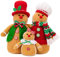 NASSMOSSE Gingerbread Plush 12x9in Familie Themeed Flecken Weihnachtsgingerbread -Dekor mit Hut, Schal und entzückende Lebkuchen -Weihnachtsdekoration für Zuhause, Party, Mall