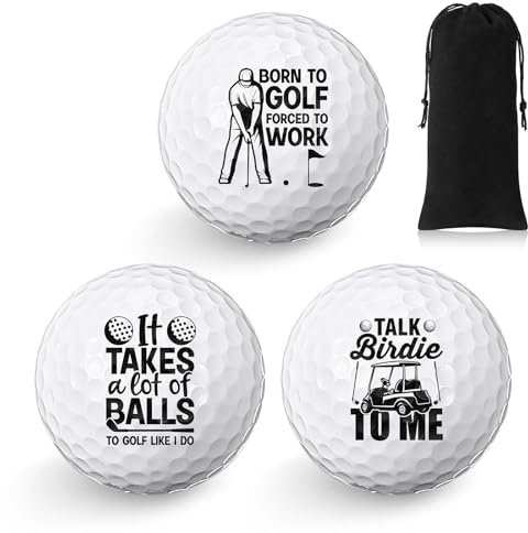 Threan 3er Pack Happy Birthday Golfbälle Geschenke Set lustige Golfbälle Geburtstag Golfbälle Geschenke für Golfspieler Eine Einheit in Standardgröße(Kreativität)