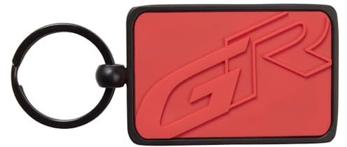 Porte-clés Toyota GR en relief rouge et noir, logo emblématique TGR, Rouge, S