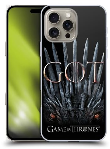 Head Case Designs Officially Licensed HBO Game of Thrones Dragon Throne Season 8 Key Art Hard Back Case Compatible With Apple iPhone 16 Pro Max