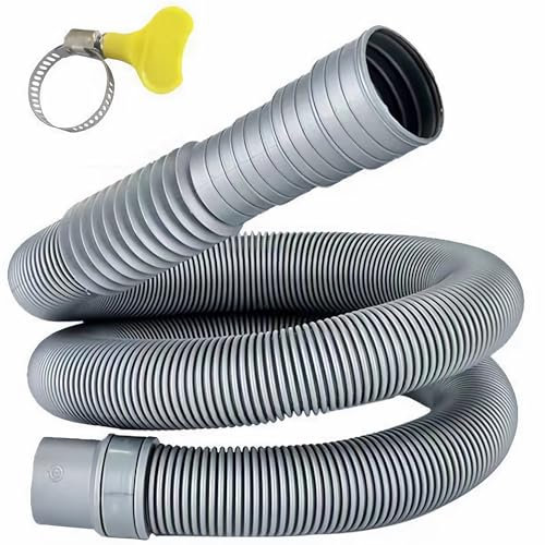 Syiyunran Tubo Desague Lavadora Manguer- Manguera de Desagüe Agua Residual Lavavajillas Doble Empalme Soporte con Conector y Abrazadera Universal Extensión Goma Desagüe Alargador Incluye