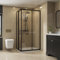 NRG 1000 x 800mm Bathroom Rectangular Shower Enclosure with Double Sliding Doors 6mm Safety Glass Black Framed