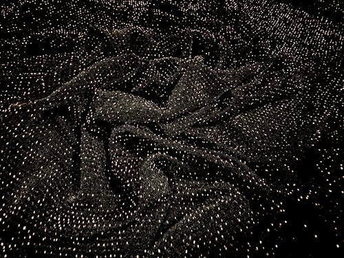 Metallic Lurex Slinky Stretch Spandex Jersey-Stoff, Meterware, Roségold & Schwarz