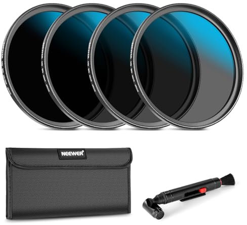 NEEWER 49mm ND Filter Set, ND16/ND32/ND64/ND1000, Linsen Reinigungsstift, Filtertasche, HD Filter Zubehörsatz, kompatibel mit Canon Nikon Sony Kamera Objektiv