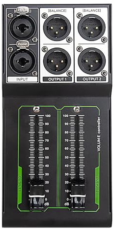 Controller del volume del monitor passivo: Controller del volume del monitor. Distributore Di Mixer Senza Perdita | Controller Passivo 1 Ingresso 2 Uscita, Fader 70 Mm, Controllo Audio Preciso Pa