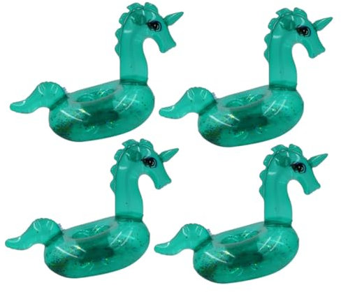 JOINPAYA 4 Pièces Course de Licorne Decoration Fete décoration Fete Accessoire de Piscine Accessoires pour Piscine Gonflable décorations de fête de Licorne Porte-gobelet Flottant Green