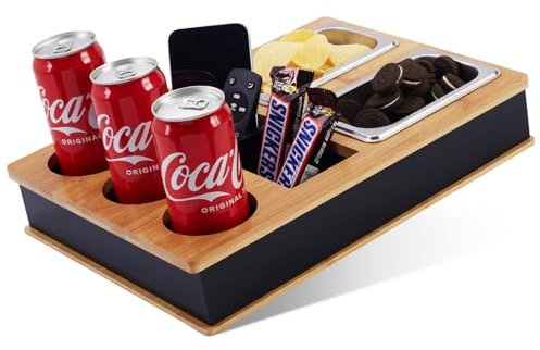 Grantero Couch Snackbar | Couchbar Snackbox | Sofa Butler Getränkehalter | Sofatablett | Snackbar Bett | Snackbox mit Fächern Wohnmobilausstattung