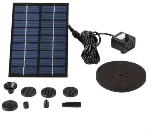 HOHOVYVY Springbrunnen Für Außen,Teichpumpe Solar,Solar Schwimmende Vogelbad-Springbrunnenpumpe Mit 6 Düsen Für Gartenteiche Aquarien