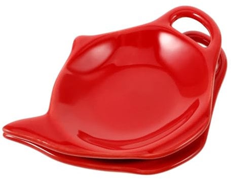 Alipis 2pcs Teapot Shape Ceramic Teabag Holder Dish Stylish Tea Storage Coaster for Used Teabags Multipurpose Dipping Bowl Spoon Rest for Home Afternoon Tea