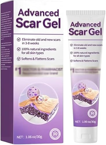 Gel anti-cicatrices avancé pour l'élimination des chéloïdes. Crème efficace pour l'élimination des cicatrices, anciennes et récentes, pour tous types de peau.