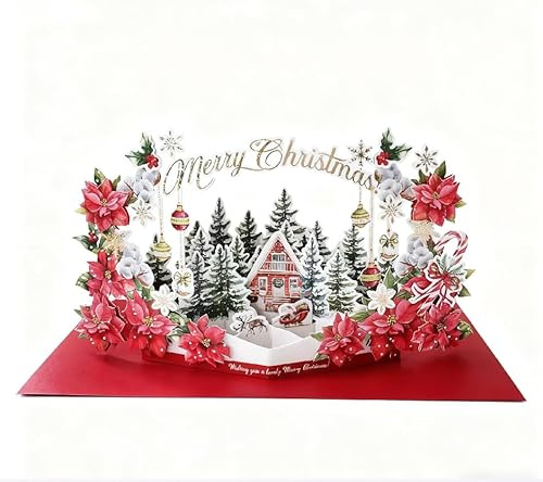 GEHENFRUCHT Pop-Up Weihnachtskarte mit 3D Tannenbaum & Geschenken - Frohe Weihnachten Karte Weihnachtsgrußkarte als Besondere Geschenkidee für Kinder, Frau, Mama, Partnerin