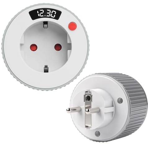 SKIKHN Prise Minuteur, 1 Minutos a 24 Horas Countdown Timer Prise, Minuteur Prise avec Affichage LED, 16A 3680W, pour Appareils Électroménagers