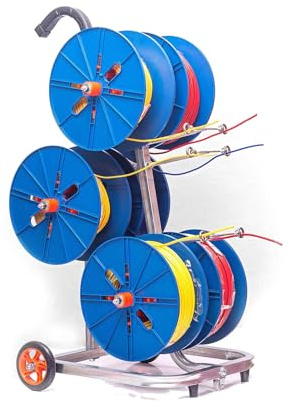 Kabeltrommelständer Mit Rollen, Mehrfachspulen-Kabeltrommelständer, Aufbewahrung For Kfz-Kabel, Mit 4/6 Ablagefächern, Tragkraft 200 Kg(6 trays)