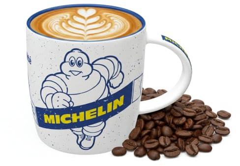 Nostalgic-Art Retro Kaffeebecher, 330 ml, Michelin – Pneu de Qualité | Original MICHELIN Lizenzprodukt (OLP), Keramik-Tasse für Kaffee, Vintage Design, Reifen-Deko, Geschenk-Idee für Motor-Fans