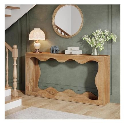 LIPJIA Console table Console Table Storage Couch Behind Sofa Long Narrow Stand Hallway(Light brown)
