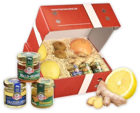 Hansen Obst Geschenkbox Gute Besserung mit Geschenkverpackung Die Klassische - Geschenk mit frischem Obst - Obstbox - Geschenk zur guten Besserung - Gute Besserungswünsche