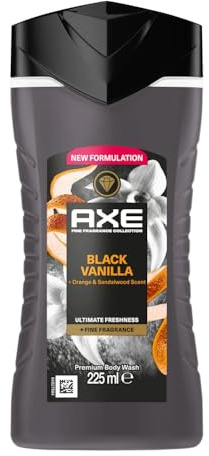 Pack of 6 Axe Shower Gel Black Vanilla + Orange & Sandalwood Scent 225 ml