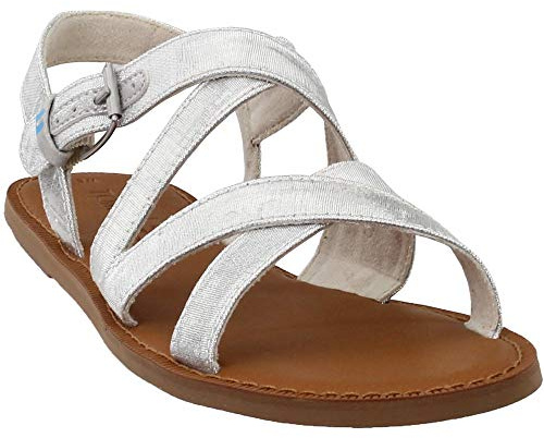 TOMS Women's 10013309 Closed Toe Sandals, Silver, 4 UK