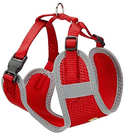 Ferplast Pettorina Cane Taglia Piccola NIKITA XS, Pettorina Gatto Traspirante, Imbottita e Regolabile, Facile da Indossare, Bordi Riflettenti, Torace 28-40 cm. Rosso