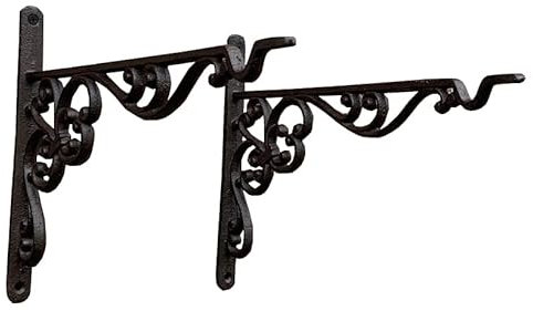 Selections Cast Iron Decorative Hanging Basket Bracket 35cm (Pack of 2)