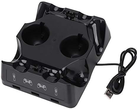 Garsent Controllerm Ladegerät für , tragbares, Multifunktionales Controller Ladegerät mit vier Ladestationen Ergonomisch Geformtes Move Controller Ladegerät mit Rutschfesten